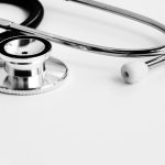 black and white stethoscope